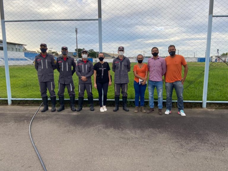 Secretarias municipais e Corpo de Bombeiros realizam vistoria preventiva no estádio municipal