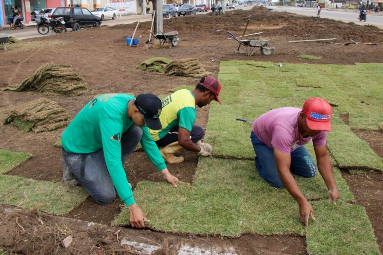 Prefeitura realiza a revitalização paisagística de espaços públicos do município