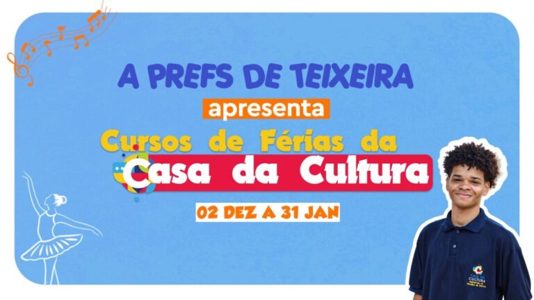 Inscrições para os Cursos de Férias da Casa da Cultura começam na segunda, dia 04/11